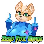 2024 acstlu anthro big_breasts bodysuit breasts canid canine cleavage clothed clothing crossgender double_middle_finger english_text eyebrows eyelashes female fox fox_mccloud fur gesture hand_gesture hi_res huge_breasts humor looking_at_viewer mammal metroid middle_finger mtf_crossgender nintendo pun reaction_image simple_background skinsuit smile solo star_fox text tight_clothing tuft white_background zero_suit zerosuit_fox