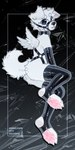 Rating: q
ID: 5607381
Date: 2025-05-29 16:55:12 -0400
Status: active
Score: 28
1:2 anthro armwear black_background blue_eyes butt canid canine canis claws clothing collar domestic_dog dreamatdusk feathered_wings feathers floppy_ears fluffy fluffy_paws fluffy_tail harness hi_res latex latex_armwear latex_clothing latex_harness latex_legwear legwear looking_at_viewer male mammal muzzle_(object) muzzled paws simple_background solo tail white_body wings post #5607381