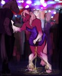 2021 anthro being_watched biped blonde_hair blush bodily_fluids breasts cleavage clothed clothing dancing digital_media_(artwork) dress duo equid equine female female_peeing formal garnet_(lightweaver) genital_fluids hair half-closed_eyes hi_res holding_crotch hooves horse humiliation hyper_pee knock-kneed lameboast looking_at_another male male/female mammal mane narrowed_eyes omorashi party peeing pink_hooves public public_urination relieved sequin_dress standing tail thick_thighs urine urine_on_ground urine_pool urine_stream wetting