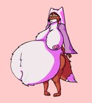 absurd_res anonymous_artist anthro areola belly belly_fur big_belly big_breasts biped bloated breasts canid canine clothing collaboration digital_media_(artwork) disney female female_pred fox happy hi_res hood huge_belly huge_breasts maid_marian mammal mandro22 navel navel_outline nipples obese obese_anthro obese_female overweight overweight_anthro overweight_female red_fox robe robe_only robin_hood_(disney) satisfaction satisfied satisfied_look tail true_fox underbelly unseen_prey vore