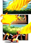 charmeleon comic darrow0 fire forest generation_1_pokemon generation_2_pokemon hi_res nintendo plant pokemon pokemon_(species) quilava tree yuel