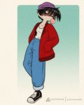 Rating: s
ID: 5121208
Date: 2024-10-17 10:54:32 -0400
Status: active
Score: 9
4:5 anthro blowing_bubble_gum bottomwear bret_(prismanoodle) bubble bubble_gum candy clothed clothing denim denim_bottomwear denim_clothing dessert female food footwear gum hair hat headgear headwear hi_res jacket jeans leaning mammal pants prismanoodle_(artist) procyonid raccoon shirt simple_background solo topwear post #5121208