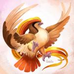 1:1 2016 ambiguous_gender avian avian_butt beak digital_media_(artwork) digital_painting_(artwork) feathered_wings feathers feral generation_1_pokemon nintendo pidgeot pokemon pokemon_(species) solo tsaoshin wings