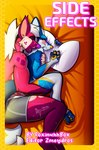 2024 absurd_res anthro bed blip_(foxinuhhbox) canid canine canis comic cover cuddling digital_media_(artwork) domestic_dog fluffy fox foxinuhhbox fur furniture hi_res hyena male male/male mammal redgie_(foxinuhhbox) size_difference sleeping spotted_hyena title