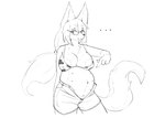 anthro areola belly big_belly biped breasts canid canine canis domestic_dog eyewear female female_anthro glasses hair hi_res long_hair long_tail mammal monochrome multi_breast multi_nipple nipple_outline nipples nude pregnant pregnant_anthro pregnant_female tail uolf uolf_(uolf) wolf