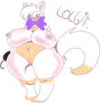 absurd_res ameliemercedez anthro big_breasts blush bow_ribbon breasts canid canine female five_nights_at_freddy's five_nights_at_freddy's_world fox genitals hi_res hook hook_hand huge_breasts huge_hips huge_thighs lolbit_(fnaf) mammal nude overweight overweight_anthro overweight_female pussy scottgames solo tail thick_thighs wide_hips