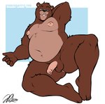 2024 absurd_res anthro anus balls bear bedroom_eyes belly biped brown_bear brown_body brown_fur erection fiercedeitylynx foreskin fur genitals glans hi_res humanoid_genitalia humanoid_penis inverted_nipples male male_anthro mammal marlon_(fiercedeitylynx) moobs narrowed_eyes navel nipples nude overweight overweight_anthro overweight_male penis plantigrade seductive solo stubble unretracted_foreskin ursine