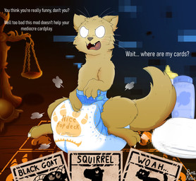 Rating: q
ID: 5699552
Date: 2025-07-10 15:03:28 -0400
Status: active
Score: 41
2024 3_fingers 3_toes absurd_res ambiguous_gender angry baby_bottle baby_powder black_goat_(inscryption) blush blush_lines bottle bovid brown_body brown_fur brown_nose brown_tail burritokitten caprine card cat_(inscryption) chain claws clean_diaper clothed clothing container daniel_mullins_games detailed_background dialogue diaper diaper_only domestic_cat english_text fangs feet felid feline felis feral fingers first_person_view folded_diaper footprint front_view full-length_portrait fur furniture gameplay_mechanics glowing glowing_eyes goat group hand_on_diaper heart_symbol hi_res horn inscryption insult insulting_viewer mammal monotone_body mustelid musteline no_pupils on_table open_mouth pawprint pawprint_diaper pixelated portrait rodent sciurid signature sitting sitting_on_table solo_focus squirrel_(inscryption) stoat stoat_(inscryption) table tail talking_to_viewer teeth text toes topless touching_diaper tree_squirrel true_musteline wearing_diaper weasel weighing_scale wetness_indicator whiskers wood wood_furniture wood_table post #5699552