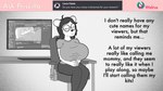 16:9 anthro big_breasts blush breasts chair chinchilla chinchillid clothed clothing dialogue digital_media_(artwork) electronics english_text eyewear female furniture glasses hair hi_res huge_breasts mammal monitor office_chair priscilla_(psychotic_walrus) psychoticwalrus rodent simple_background sitting smile solo text widescreen