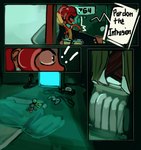 chrisjcueto comic detailed_background dialogue hair hi_res human human_only male mammal not_furry red_hair