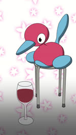 ^v^ animated badebyrd container cup drinking drinking_bird drinking_glass feral furniture generation_1_pokemon generation_2_pokemon generation_4_pokemon glass glass_container glass_cup nintendo pokemon pokemon_(species) porygon porygon-z porygon2 short_playtime solo sound stool webm wine_glass