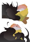 absurd_res anglerfish anthro bald clothing cuddling duo ear_fins fin fish heart_symbol hi_res hoodie hug kogito male male/male marine muscular muscular_male size_difference tail tail_fin topwear