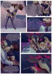 2019 4_fingers anthro anthro_on_anthro arm_around_neck ass_up black_eyes black_spots bottomwear breasts brown_body brown_fur butt butt_focus claws clothed clothing clouded_leopard comic crop_top deer detailed_background dialogue digital_media_(artwork) duo english_text eyes_closed felid female fingers fur grey_body grey_fur grimart hand_on_butt hand_on_leg hand_on_thigh jonesy_hoovus_(grimart) legwear male male/female mammal miniskirt necktie no_underwear on_lap onomatopoeia pantherine pink_nose raised_tail seductive shirt sitting_on_lap skirt smile sound_effects speech_bubble spots tail tail_under_skirt tail_upskirt teasing teeth text thigh_highs topwear upskirt