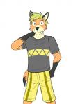 3:4 anthro canid canine clothed clothing fox fully_clothed fuze hi_res male mammal rick_(texnatsu) simple_background solo texnatsu white_background