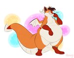 after_transformation after_vore anthro belly burping canid canine dragon fatxolotl ferox_(feroxdoon) feroxdoon fox guilty hi_res horn hybrid magic magical_creature male mammal mischievous mythological_creature mythological_scalie mythology nonbinary_(lore) oral_vore paws post_digestion puffed_cheeks red_fox scalie slightly_chubby small_wings soft_vore solo surprise surprised_expression tail thick_tail transformation transformation_through_vore true_fox unexpected vore wide_eyed wings