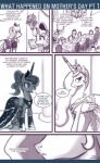 2012 bandage clothing comic crown dialogue dress english_text equid equine feathered_wings feathers female feral footwear friendship_is_magic furniture hair hasbro headgear horn john_joseco legwear long_hair maid_uniform mammal my_little_pony mythological_creature mythological_equine mythology ponytail princess princess_celestia_(mlp) princess_luna_(mlp) quadruped royalty sibling_(lore) sister_(lore) sisters_(lore) smile socks table tail text tumblr unicorn uniform winged_unicorn wings