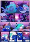 2018 absurd_res chilllum comic digital_media_(artwork) english_text equid equine female friendship_is_magic glowing hasbro hi_res horn hug light262 magic mammal my_little_pony mythological_creature mythological_equine mythology nightmare_moon_(mlp) older_sister princess_celestia_(mlp) princess_luna_(mlp) royal_guard_(mlp) shaded sibling_(lore) sister_(lore) sisters_(lore) speech_bubble square_crossover text url winged_unicorn wings younger_sister