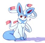 alex_(fairylove777) ambiguous_gender colored eeveelution ellipsis fairylove777 feral generation_6_pokemon hi_res male_(lore) nintendo pokemon pokemon_(species) question_mark questioning_ellipsis shadow shiny_pokemon simple_background solo sylveon white_background