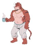 Rating: s
ID: 4281234
Date: 2023-09-08 20:11:11 -0400
Status: active
Score: 30
2023 anthro bearwivme biceps clothed clothing deltoids drawstring eyes_closed feet felid gold_(metal) gold_jewelry gold_necklace grimace holding_coffee_mug jewelry male mammal manly musclegut muscular navel necklace nipples pajama_pants pajamas pantherine pecs simple_background sleeping slightly_chubby solo sound_effects standing steam tiger topless topless_male triceps vowelless vowelless_sound_effect waking_up white_background zzz post #4281234