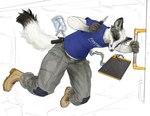 Rating: s
ID: 3945519
Date: 2023-03-22 02:22:12 -0400
Status: active
Score: 10
2022 anthro badger belt black_body black_fur boots bottomwear cettus clipboard clothed clothing eyes_closed floating footwear fully_clothed fur male mammal mustelid musteline pants science_fiction shirt shoes simple_background sketch sketch_background slightly_chubby slightly_chubby_anthro slightly_chubby_male solo topwear white_background white_body white_fur zero_gravity post #3945519