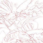 1:1 2023 ancient_pokemon anthro blush blush_lines bodily_fluids digital_drawing_(artwork) digital_media_(artwork) dragon duo electricity eyes_closed feather_hair feathers forked_tongue future_pokemon generation_9_pokemon hand_on_partner hand_on_partner's_head heart_symbol intimate kissing koraidon legendary_pokemon male male/male metallic_body miraidon monochrome mythological_creature mythological_scalie mythology nintendo paradox_pokemon pokemon pokemon_(species) pseudo_hair red_and_white scalie sketch spazticcat speech_bubble sweat sweatdrop tongue