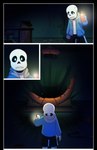 absolutedream absurd_res animated_skeleton bone broken_cup chair comic desk digital_media_(artwork) electronics english_text flashlight furniture hi_res not_furry paint paper phone sans_(undertale) skeleton solo table text undead undertale undertale_(series)