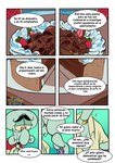 anthro bodily_fluids cake cephalopod clothed clothing coleoid comic crying dessert dialogue eating eating_food food hi_res male marine mollusk nickelodeon octopodiform octopus on_model pancaketiffy solo spanish_text speech_bubble spongebob_squarepants squilliam_fancyson tears text toony translation_check translation_request