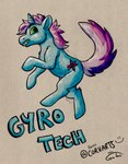 blue_body corvarts cutie_mark equid equine fan_character feral green_eyes gyro_tech gyrotech hair hasbro hi_res hooves horn male mammal mane my_little_pony mythological_creature mythological_equine mythology pink_hair quadruped unicorn unicorn_horn