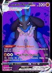 3d_(artwork) abstract_background angry anthro big_breasts blue_body blue_fur breasts canid canine canis card digital_media_(artwork) english_text female fur generation_4_pokemon genitals huge_breasts looking_at_viewer lucario mammal nintendo nipples nude pokemon pokemon_(species) pokemon_card pokemon_tcg pussy red_eyes smokedsoul35 solo standing text thick_thighs trading_card trading_card_game wide_hips