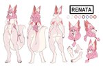 abs absurd_res anthro arctic_fox big_breasts blue_eyes breasts canid canine danglebat digital_media_(artwork) ear_markings female fox fur fycroh hair hi_res inner_ear_fluff liltaiga4 lipstick long_hair makeup mammal model_sheet pawpads pink_body pink_fur pink_hair renata_(danglebat) solo thick_thighs true_fox tuft wide_hips