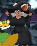 2024 absurd_res bat big_breasts breasts canid canine clothing colored digital_drawing_(artwork) digital_media_(artwork) duo female fox halloween hat headgear headwear hi_res holidays luigi mammal mario_bros miles_prower mrazel nintendo overweight rouge_the_bat sega sonic_the_hedgehog_(series) witch_costume witch_hat