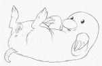 2015 animal_genitalia anus butt diglett female feral feralized generation_1_pokemon genitals graphite_(artwork) mammal monochrome nintendo open_mouth pokemon pokemon_(species) pussy rodent simple_background smile solo traditional_media_(artwork) white_background yaroul