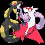 1:1 alpha_channel big_penis bodily_fluids cum female feral generation_3_pokemon genital_fluids genitals huge_penis hyper hyper_genitalia hyper_penis hyper_tongue kissing latias legendary_pokemon letterbox long_tongue low_res male male/female nintendo penis pokemon pokemon_(species) reptile scalie sevi_blaze seviper snake snake_penis tongue unusual_anatomy unusual_genitalia unusual_penis