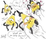 1_eye 2024 andromorph belossyy66 bill_cipher black_arms black_legs black_top_hat blush bodily_fluids bow_tie demon dialogue digital_drawing_(artwork) digital_media_(artwork) disney duo ejaculation euclidean eye_of_providence fingering genital_fluids genitals gravity_falls heart_symbol hi_res human human_on_demon intersex intersex/male male male_fingering_andromorph mammal orgasm pussy pussy_ejaculation stan_pines vaginal vaginal_fingering vaginal_fluids yellow_body