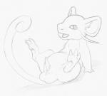 2015 animal_genitalia balls claws erection feral generation_1_pokemon genitals graphite_(artwork) looking_up lying male mammal monochrome nintendo on_back open_mouth penis pokemon pokemon_(species) presenting presenting_penis rattata rodent simple_background sketch solo spread_legs spreading teeth traditional_media_(artwork) white_background yaroul