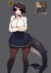 Rating: s
ID: 5304993
Date: 2025-01-13 10:40:48 -0500
Status: active
Score: 32
animal_humanoid black_bottomwear black_choker black_clothing black_hair black_jewelry black_necklace black_skirt blowing_bubble_gum bottomwear brown_clothing brown_legwear brown_pantyhose bubble_gum chewing_gum choker clothing crossed_arms digital_drawing_(artwork) digital_media_(artwork) ellen_joe_(zzz) ellipsis eyelashes female fish fish_humanoid fish_tail grey_background hair hi_res humanoid jewelry legwear long_eyelashes looking_at_viewer marine marine_humanoid mihoyo necklace pantyhose pleated_skirt red_eyes red_hair reference_inset sachiko2s school_uniform shark_humanoid shark_tail shirt shirt_tucked_in short_hair simple_background skirt solo spoken_ellipsis standing tail tailed_humanoid thiren topwear uniform white_clothing white_shirt white_topwear zenless_zone_zero post #5304993