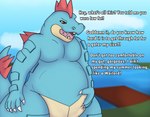 after_vore alligator alligatorid annoyed_pred avian bird bluebird crocodilian death dialogue digestion eastern_bluebird english_text fatal_vore feraligatr fully_inside generation_2_pokemon hi_res male male/male male_prey neptune_mereaux nintendo oral_vore oscine passerine pecs pokemon pokemon_(species) reptile scalie tastytales text thrush_(bird) vore weight_gain