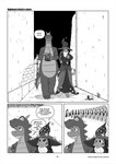 anthro anthrofied bag candy clock clothing comic costume dessert dialogue dragon eating english_text equid equine female food friendship_is_magic hasbro hat headgear headwear hi_res male mammal monochrome my_little_pony mythological_creature mythological_scalie mythology pia-sama scalie spike_(mlp) tail text twilight_sparkle_(mlp) url watch wizard_hat wristwatch