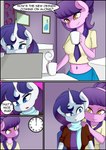 absurd_res anthro anthrofied breasts caoscore comic dialogue duo english_text equid equine female friendship_is_magic hasbro hi_res horn mammal my_little_pony mythological_creature mythological_equine mythology purple_body rarity_(mlp) suri_polomare_(mlp) text unicorn white_body