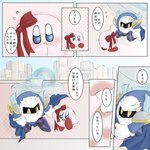 1:1 anthro blush female kirby kirby_(series) knight male male/female meta_knight nintendo pixiv refast ribbons solo unavailable_at_source warrior