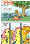 333456 absurd_res ambiguous_gender anthro anthrofied apple applejack_(mlp) arthropod blush butterfly canid canine canis clothed clothing comic dialogue domestic_dog duo_focus earth_pony english_text equid equine feathered_wings feathers female fluttershy_(mlp) food friendship_is_magic fruit group hasbro hi_res hoof_beat horse insect insect_wings lepidopteran lepidopteran_wings mammal my_little_pony mythological_creature mythological_equine mythology nude pegasus plant pony size_difference text wings winona_(mlp) yellow_body yellow_feathers