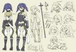 Rating: s
ID: 506706
Date: 2014-07-11 07:12:11 -0400
Status: active
Score: 1
ambiguous_gender armor biped blue_hair boots clothed clothing digital_drawing_(artwork) digital_media_(artwork) expression_sheet footwear front_view full-length_portrait fully_clothed hair handwear humanoid knee_boots knee_highs knife legwear mammal markings mixed_media model_sheet paws portrait purple_hair purple_markings rear_view shinatex shoes skinny solo standing turnaround unknown_species weapon post #506706