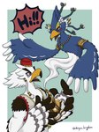 Rating: s
ID: 4256046
Date: 2023-08-26 17:13:26 -0400
Status: active
Score: 15
3:4 anthro avian beak blue_body blue_feathers braided_hair breath_of_the_wild clothing duo english_text feathers fez genie green_eyes hair hat headgear headwear hi_res magic_lamp male nintendo okayu_kingdom revali rito teba_(tloz) text the_legend_of_zelda white_body white_feathers wings post #4256046