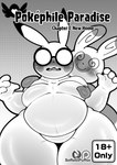 absurd_res anthro blush carmella_(softestpuffss) comic cover cover_art cover_page english_text eyewear generation_1_pokemon generation_3_pokemon glasses greyscale hi_res male monochrome moob_grab moobs nintendo pikachu pokemon pokemon_(species) pokemon_mystery_dungeon slightly_chubby slightly_chubby_anthro slightly_chubby_male softestpuffss spike_chunsoft spinda spinda_(softestpuffss) spiral_eyes text thick_thighs title