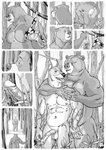 2021 anthro balls bear bear_dad_(furronika) belly big_penis butt canid canine canis clothing comic detailed_background dog_dad_(furronika) domestic_dog duo erection foreskin furgonomic_swimwear furgonomics furronika genitals greyscale hi_res hug hugging_another hugging_from_behind humanoid_genitalia humanoid_hands humanoid_penis long_penis male male/male mammal monochrome musclegut muscular nipples nude outside penis scut_tail short_tail slightly_chubby speedo swimwear tail tongue tongue_out undressing vein veiny_arms veiny_muscles veiny_penis