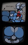 Rating: e
ID: 5423411
Date: 2025-03-09 22:24:19 -0400
Status: active
Score: 146
2024 3_toes annoyed anthro backsack balls big_butt black_eyelids black_nose blue_body blue_fur bottom_heavy bow_tie bow_tie_only butt butt_heart cheek_tuft crossed_arms directional_arrow english_text facial_tuft feet femboy five_nights_at_freddy's five_nights_at_freddy's_2 fur genitals green_eyes half-closed_eyes hi_res kneeling lagomorph leporid long_ears male mammal mostly_nude multicolored_body multicolored_fur narrowed_eyes nude_anthro nude_male rabbit rabbit_ears rear_view red_bow_tie scottgames side_view small_tail solo stuck stuck_in_vent tail text thfooxxir thick_thighs toes toy_bonnie_(fnaf) tuft vent whisker_spots white_balls white_body white_fur wide_hips post #5423411