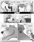 4:5 anthro ardent_(misterstallion) bear canid canine canis clothed clothing comic dialogue dress_shirt duo english_text fur furniture greyscale hi_res inside lamp male mammal misterstallion monochrome on_sofa one_eye_closed open_mouth patreon patreon_logo shirt sid_(misterstallion) sitting sitting_on_sofa sofa speech_bubble teeth text topwear url wink wolf