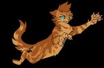 2020 alpha_channel ambiguous_gender angry blue_eyes brown_body brown_fur character_name claws digital_drawing_(artwork) digital_media_(artwork) digitigrade domestic_cat ears_back ears_down felid feline felis feral flat_colors full-length_portrait fur head_tuft jumping mammal midair nifty-senpai pawpads paws pivoted_ears portrait simple_background solo stoatfur_(shadowclan) tail transparent_background tuft warriors_(book_series) whiskers white_claws