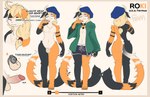 absurd_res anthro balls beret biped blonde_hair chastity_cage chastity_device clothed clothing domestic_cat english_text erection eyes_closed felid feline felis fermusieboir4 flaccid foreskin fur genitals glans green_eyes hair hat headgear headwear hi_res humanoid_genitalia humanoid_penis kiro_(fermusieboir4) male mammal metal_chastity_cage model_sheet nub_chastity_cage one_eye_closed penis solo tail text