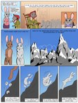 3:4 anthro bonnie_hopps chair comic crowd dialogue disney english_text female furniture group hood judy_hopps jumping lagomorph leporid male mammal mountain nude rabbit rocking_chair text tggeko zootopia